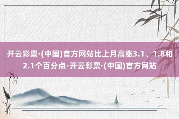 开云彩票·(中国)官方网站比上月高涨3.1、1.8和2.1个百分点-开云彩票·(中国)官方网站