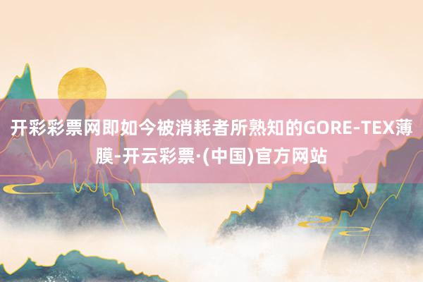 开彩彩票网即如今被消耗者所熟知的GORE-TEX薄膜-开云彩票·(中国)官方网站