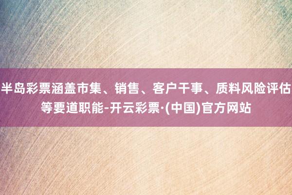 半岛彩票涵盖市集、销售、客户干事、质料风险评估等要道职能-开云彩票·(中国)官方网站